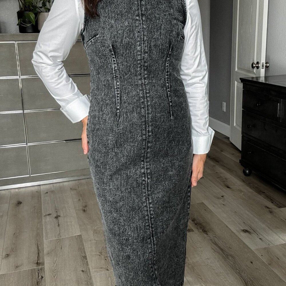 Women's Denim Midi Dress | Sage The Label | Black